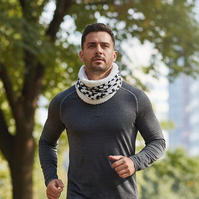BUFF INVIERNO - CUADRADITOS BLANCO Y NEGRO